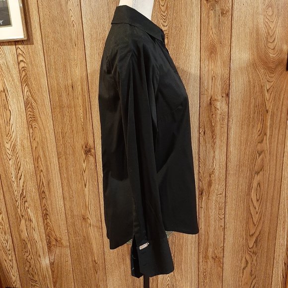 NWOT Express Stretch Black Button-Up Dress Shirt - Picture 6 of 10